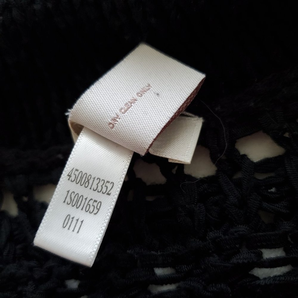 Chico's Size 1 Medium Black Open Front Knit Fringe - Picture 8 of 12